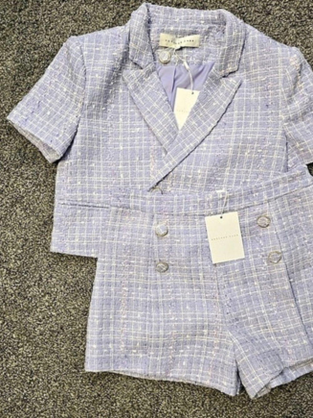 Purple Tweed-Style Romper Set NWT